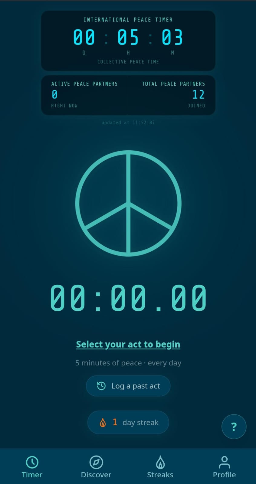 PeaceRise app Peace Timer
