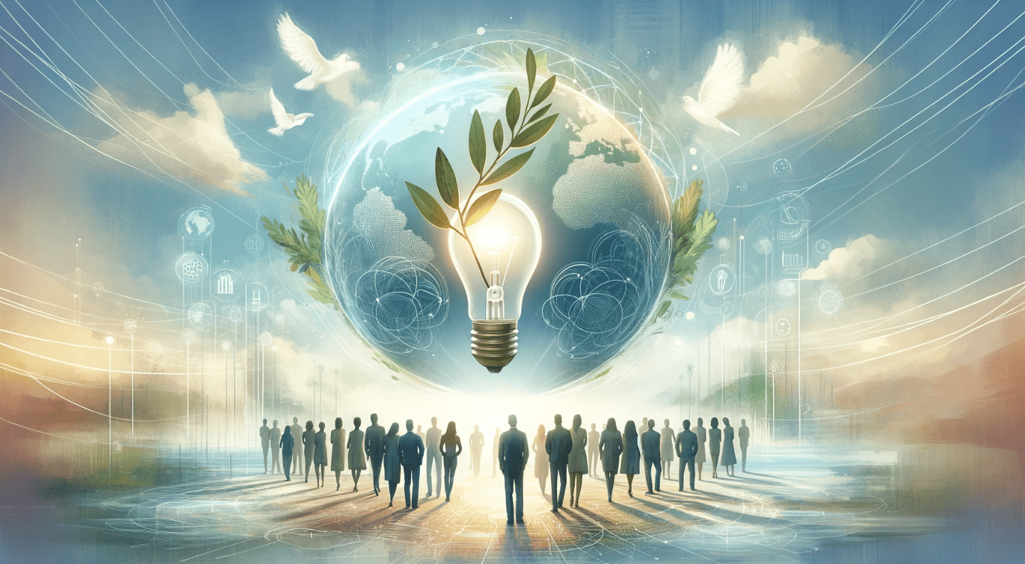 PeaceRise platform overview and walkthrough graphic