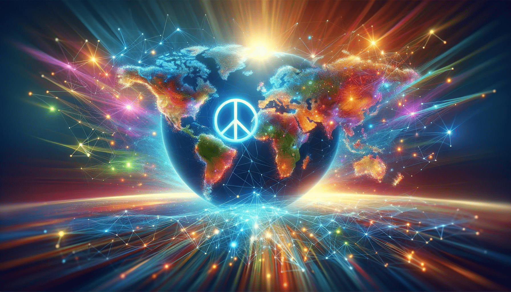 Abstract illustration representing global challenges and opportunities for peace